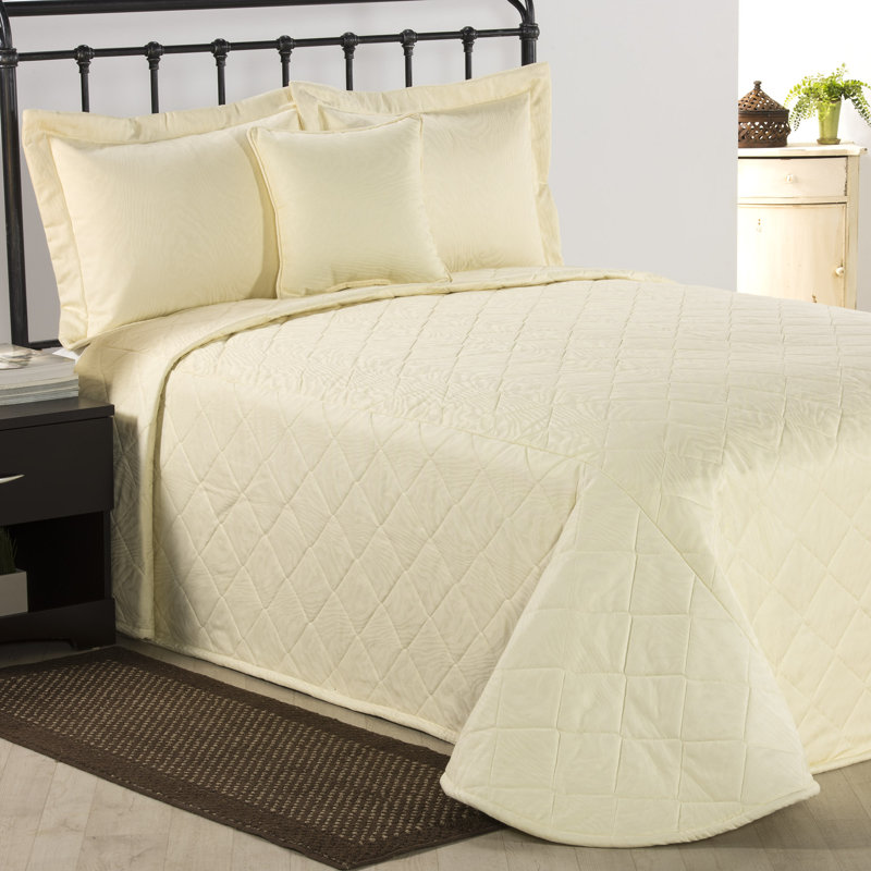 Charlton Home® Solid Cream Queen Bedspread Wayfair